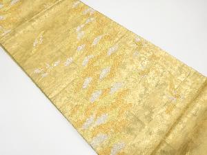 笠松に鶴模様織出し袋帯